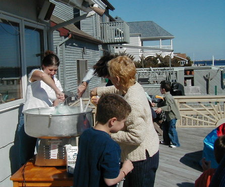 Brian's mom making cotton candy