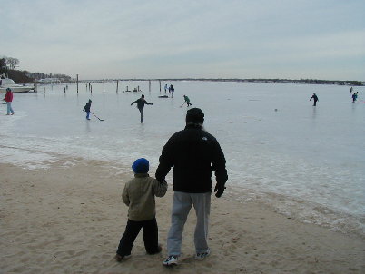 Ray and Shelley took Cot� and Brian to experience the frozen Toms River