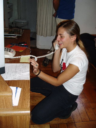 first thing at home, a call to Jill in New Jersey