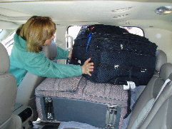 wow, the suitcases all fit into Artie's new car