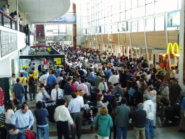 There were lots of people at the airport, but not all of them for me!