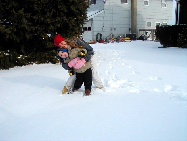 Cot� had a lot of fun playing with Brian in the snow